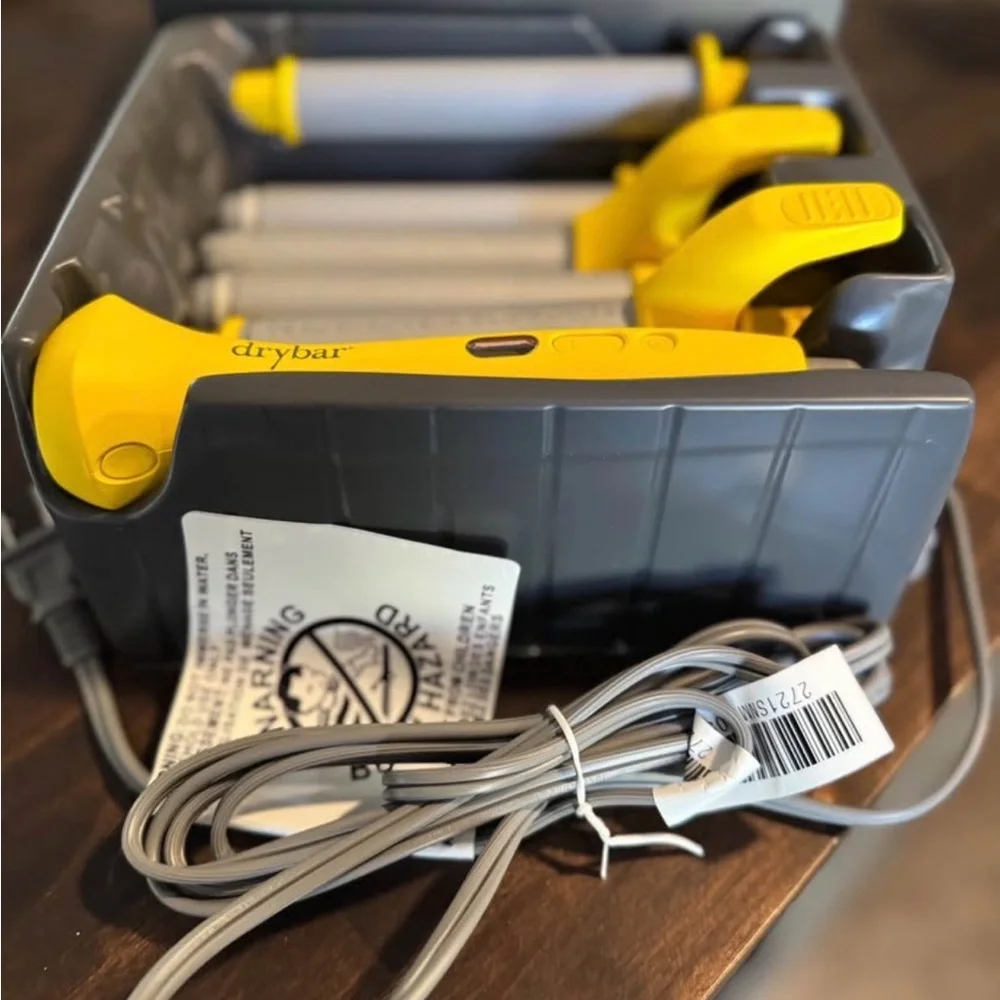 Drybar Mixologist Styling Iron with Yellow and Silver Attachments - Picture 2 of 5